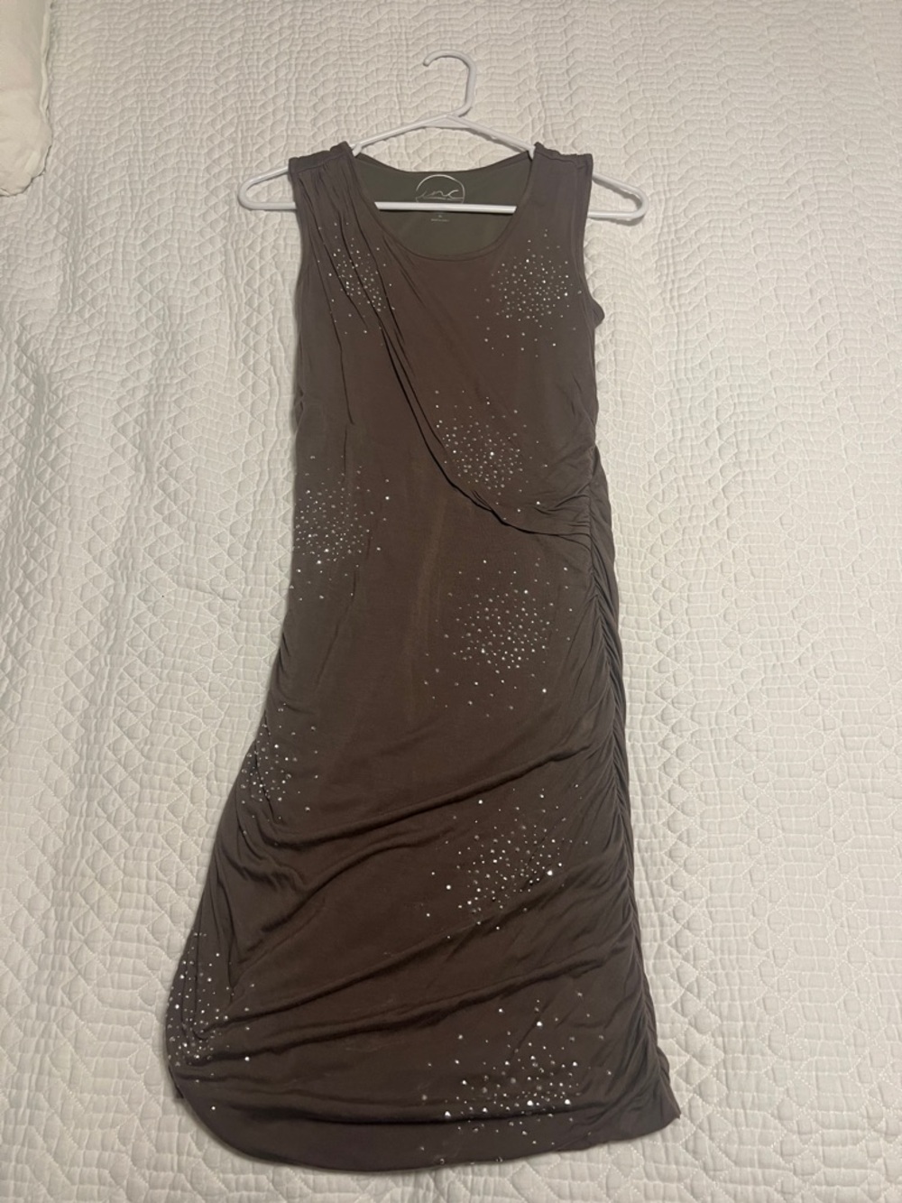 INC International Concepts Brown Sleeveless Maxi Dress with Rhinestone Sparkle